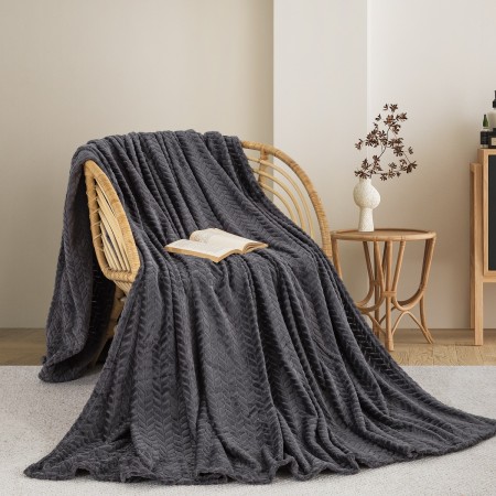 ΚΟΥΒΕΡΤΑ  FLEECE ΥΠΕΡΔΙΠΛΟ 220X240 ADAM HOME (550)  DARK GREY(70)