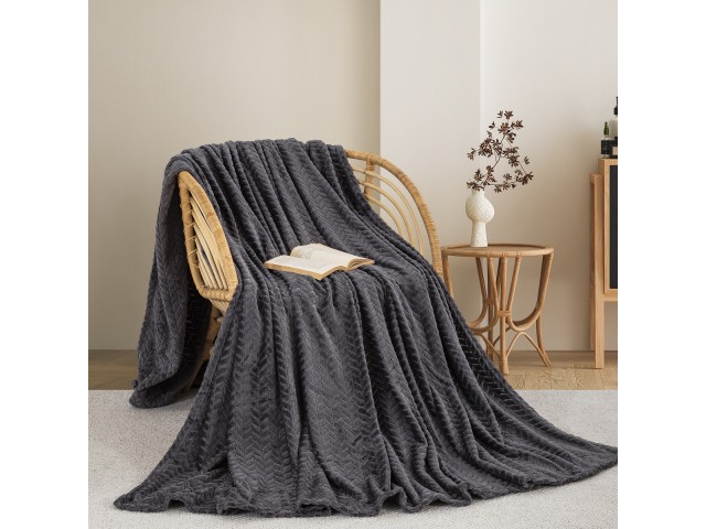 ΚΟΥΒΕΡΤΑ  FLEECE ΥΠΕΡΔΙΠΛΟ 220X240 ADAM HOME (550)  DARK GREY(70)