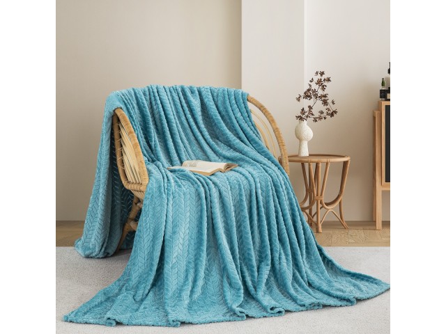 ΚΟΥΒΕΡΤΑ  FLEECE ΥΠΕΡΔΙΠΛΟ 220X240 ADAM HOME (550)  AQUA(25)