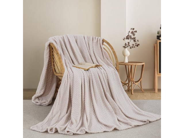 ΚΟΥΒΕΡΤΑ  FLEECE ΥΠΕΡΔΙΠΛΟ 220X240 ADAM HOME (550)  IVORY(01)