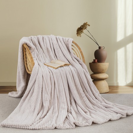 ΚΟΥΒΕΡΤΑ FLEECE/SHERPA 220X240 ADAM HOME (400) CREAM(15)