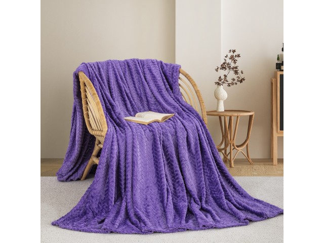 ΚΟΥΒΕΡΤΑ  FLEECE ΥΠΕΡΔΙΠΛΟ 220X240 ADAM HOME (550)  PURPLE(73)