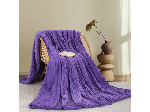 ΚΟΥΒΕΡΤΑ FLEECE/SHERPA 220X240 ADAM HOME (400) PURPLE(73)