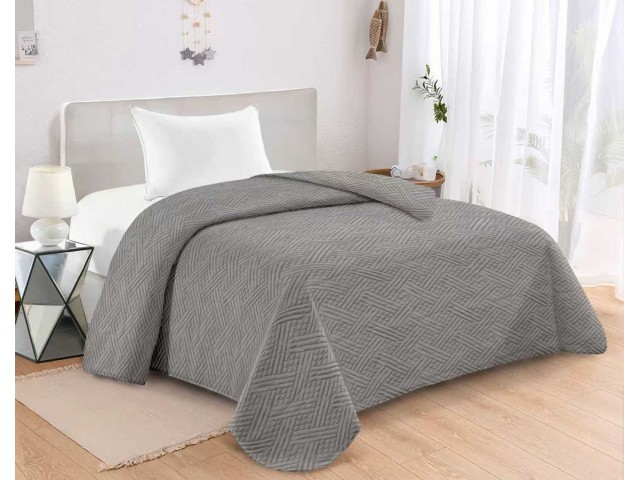 ΚΟΥΒΕΡΛΙ MICROFIBER ΜΟΝΟ 160X240 ADAM HOME GLORIA GREY
