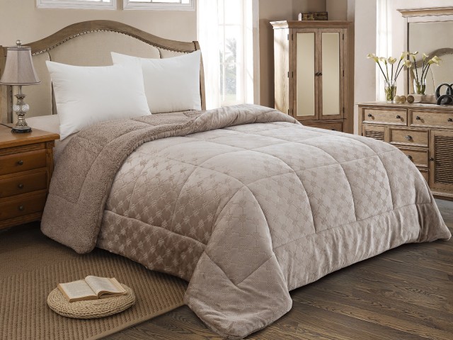 ΚΟΥΒΕΡΤΟΠΑΠΛΩΜΑ ΥΠΕΡΔΙΠΛΟ 220X240  ADAM HOME (825) TAUPE