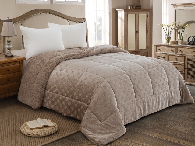 ΚΟΥΒΕΡΤΟΠΑΠΛΩΜΑ ΗΜΙΔΙΠΛΟ 180X240 ADAM HOME (825) TAUPE