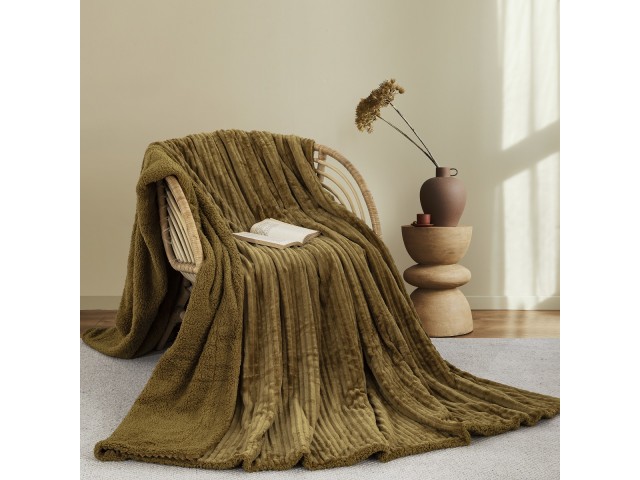 ΚΟΥΒΕΡΤΑ FLEECE/SHERPA 220X240 ADAM HOME (400) HONEY GOLD(75)