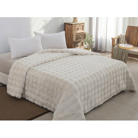 ΚΟΥΒΕΡΤΟΠΑΠΛΩΜΑ ΓΟΥΝΑ/FLANNEL ΥΠΕΡΔΙΠΛΟ 220X240 ADAM HOME WHITE