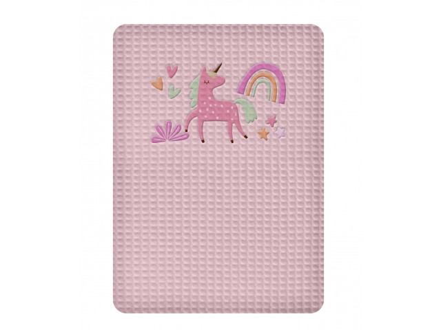 ΚΟΥΒΕΡΤΑ ΠΙΚΕ ΑΓΚΑΛΙΑΣ 80X110 ADAM HOME UNICORN OPAL ROSE