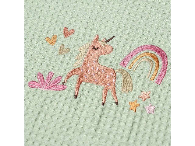 ΚΟΥΒΕΡΤΑ ΠΙΚΕ ΚΟΥΝΙΑΣ 110X140 ADAM HOME UNICORN GREEN