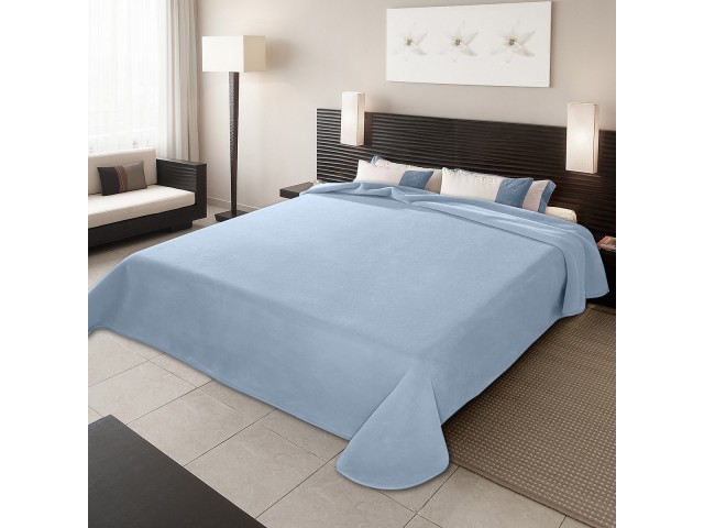 ΚΟΥΒΕΡΤΑ ΙΣΠΑΝΙΑΣ ΜΟΝΗ 160X220 BELPLA STER PLAIN LIGHT BLUE(3)