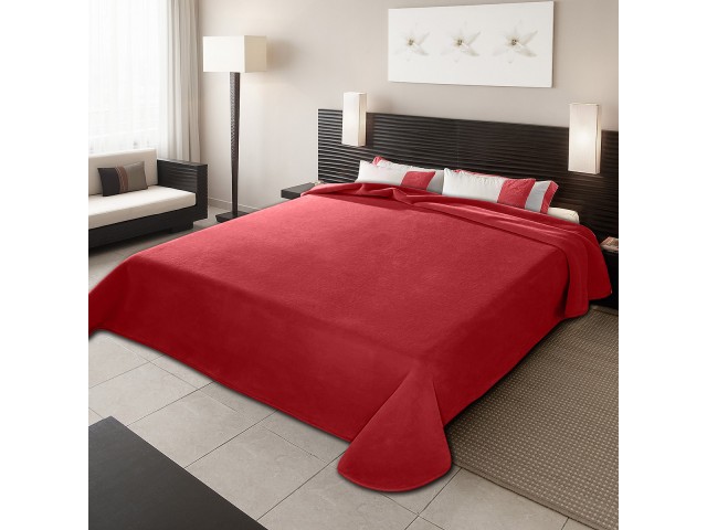 ΚΟΥΒΕΡΤΑ ΙΣΠΑΝΙΑΣ ΜΟΝΗ 160X220 BELPLA STER PLAIN RED(34)